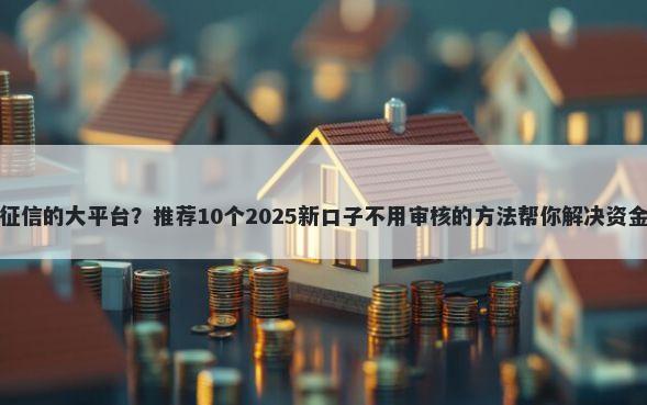 不看征信的大平台?推荐10个2025新口子不用审核的方法帮你解决资金问题
