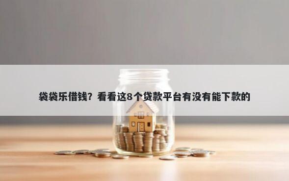 袋袋乐借钱？看看这8个贷款平台有没有能下款的