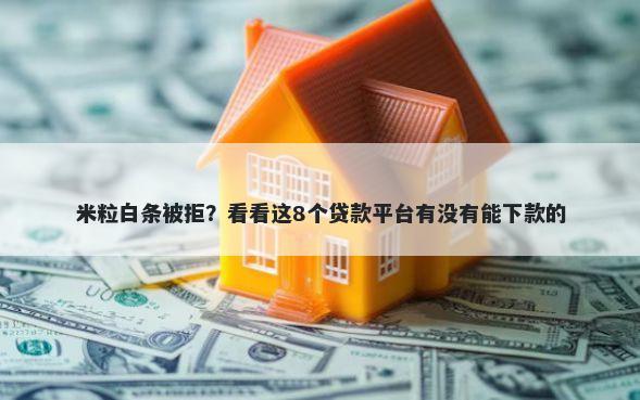 米粒白条被拒？看看这8个贷款平台有没有能下款的