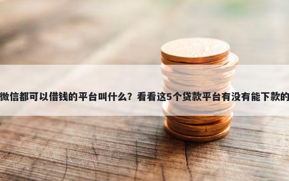 微信都可以借钱的平台叫什么？看看这5个贷款平台有没有能下款的