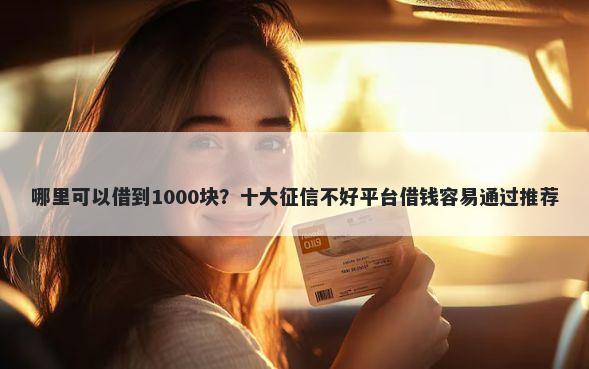哪里可以借到1000块？十大征信不好平台借钱容易通过推荐