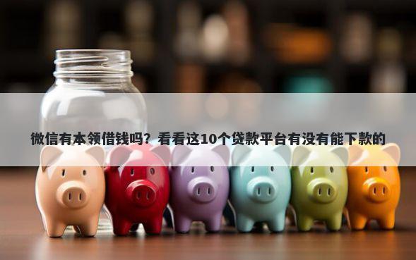 微信有本领借钱吗？看看这10个贷款平台有没有能下款的