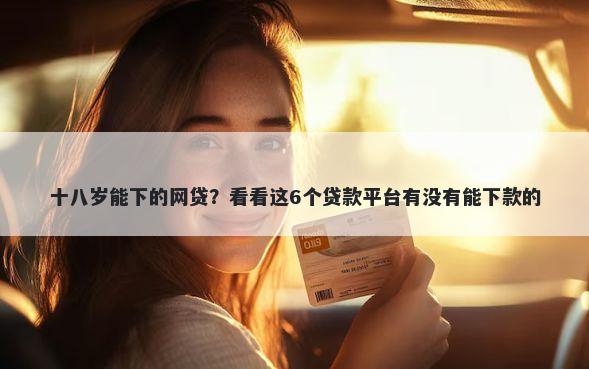 十八岁能下的网贷？看看这6个贷款平台有没有能下款的