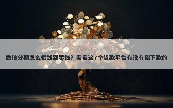 微信分期怎么借钱到零钱?看看这7个贷款平台有没有能下款的