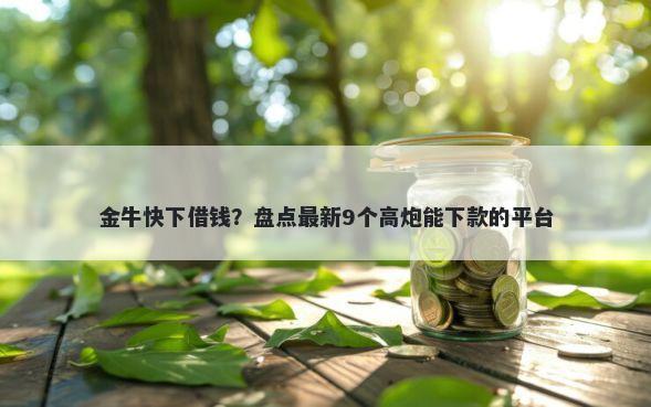 金牛快下借钱?盘点最新9个高炮能下款的平台