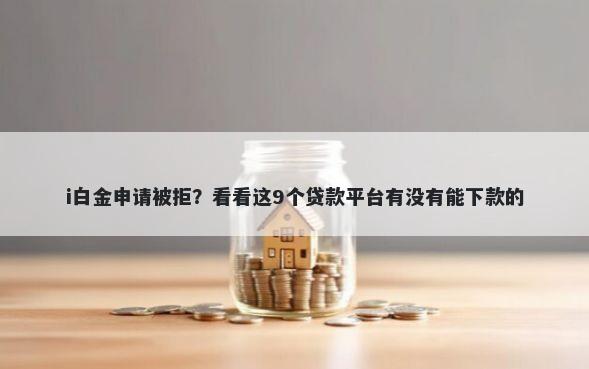 i白金申请被拒？看看这9个贷款平台有没有能下款的