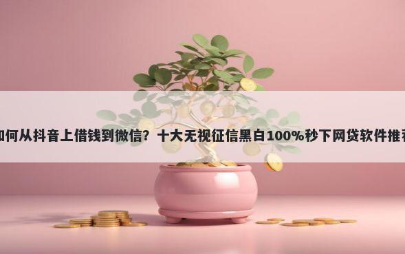如何从抖音上借钱到微信？十大无视征信黑白100%秒下网贷软件推荐