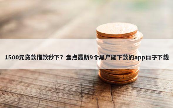 1500元贷款借款秒下？盘点最新9个黑户能下款的app口子下载