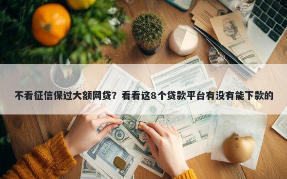 不看征信保过大额网贷？看看这8个贷款平台有没有能下款的