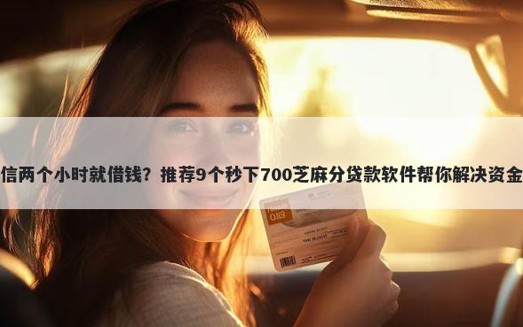 加微信两个小时就借钱？推荐9个秒下700芝麻分贷款软件帮你解决资金问题