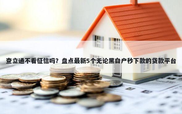 查立通不看征信吗？盘点最新5个无论黑白户秒下款的贷款平台
