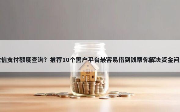 微信支付额度查询？推荐10个黑户平台最容易借到钱帮你解决资金问题