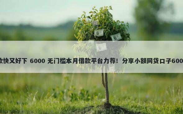 哪个平台下款快又好下 6000 无门槛本月借款平台力荐！分享小额网贷口子6000无门槛借款