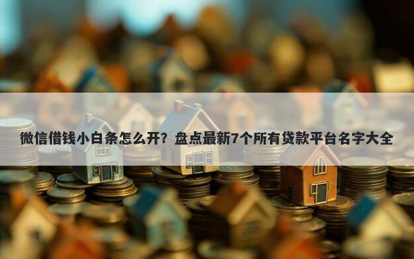 微信借钱小白条怎么开？盘点最新7个所有贷款平台名字大全