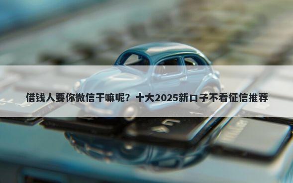 借钱人要你微信干嘛呢？十大2025新口子不看征信推荐