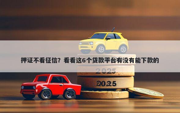 押证不看征信？看看这6个贷款平台有没有能下款的