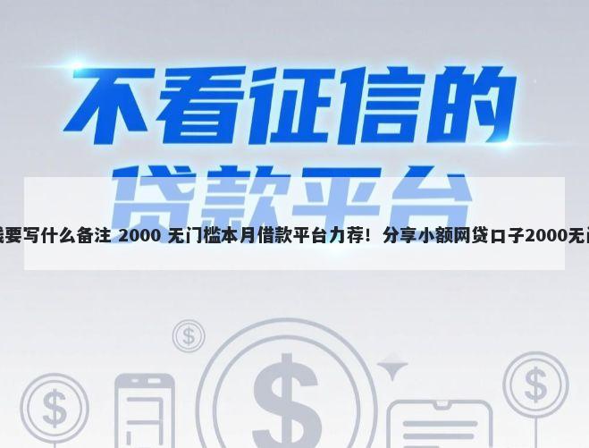 微信借钱要写什么备注 2000 无门槛本月借款平台力荐！分享小额网贷口子2000无门槛借款