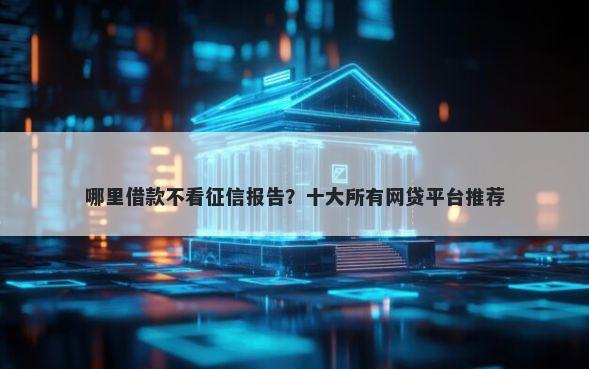 哪里借款不看征信报告？十大所有网贷平台推荐