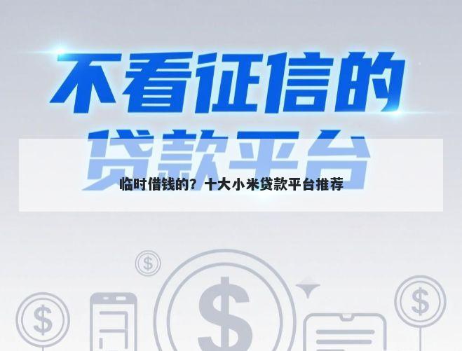 临时借钱的？十大小米贷款平台推荐