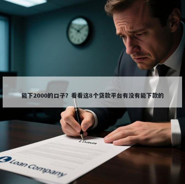 能下2000的口子？看看这8个贷款平台有没有能下款的